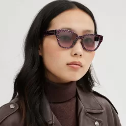 Coach Signature Round Sunglasses Eyewear Women Multicolor