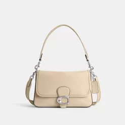 Coach Soft Tabby Shoulder Bag Shoulder Bag Women Silver White