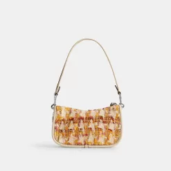 Coach Swinger Bag 20 In Tweed Shoulder Bag Women Silver Multicolored