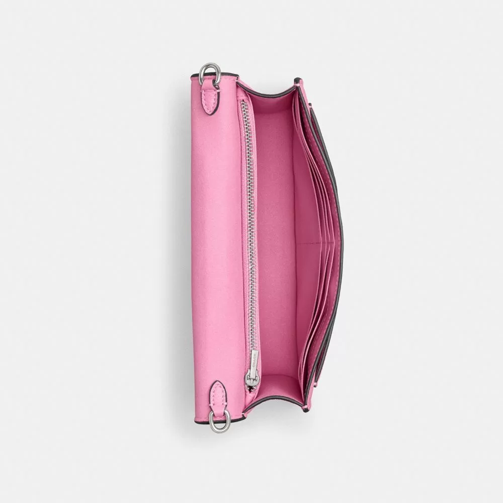 Coach Tabby Chain Clutch Shoulder Bag Women Silver Pink Coach Tabby Chain Clutch Shoulder Bag Women Silver Pink