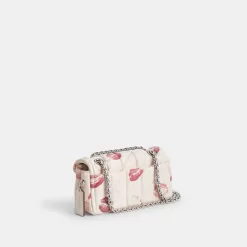 Coach Tabby Shoulder Bag 20 With Quilting And Lip Print Shoulder Bag Women Silver Multicolored