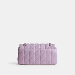 Coach Tabby Shoulder Bag 26 With Quilting Shoulder Bag Women Silver Purple