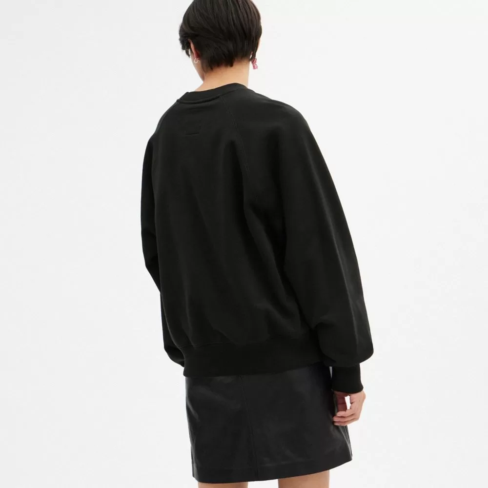 Coach The Lil Nas X Drop Signature Cats Crewneck Sweatshirt Tops Men Black Coach The Lil Nas X Drop Signature Cats Crewneck Sweatshirt Tops Men Black