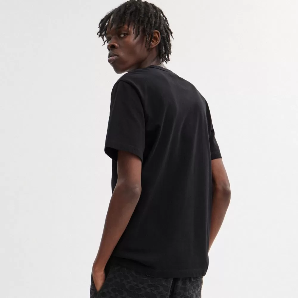 Coach The Lil Nas X Drop Signature Cats T Shirt Tops Men Black Coach The Lil Nas X Drop Signature Cats T Shirt Tops Men Black