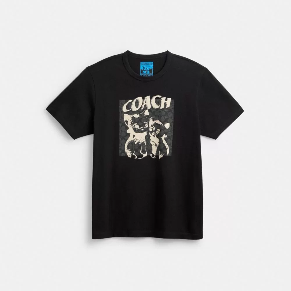 Coach The Lil Nas X Drop Signature Cats T Shirt Tops Men Black Coach The Lil Nas X Drop Signature Cats T Shirt Tops Men Black