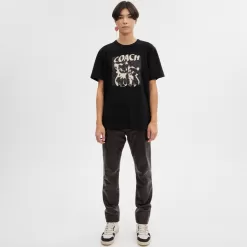 Coach The Lil Nas X Drop Signature Cats T Shirt Tops Women Black