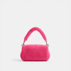 Coach The Lil Nas X Drop Tabby Shoulder Bag 18 In Shearling Shoulder Bag Women Silver Light Fuchsia