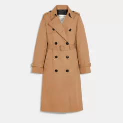 Coach Trench Coat Jackets Women Khaki