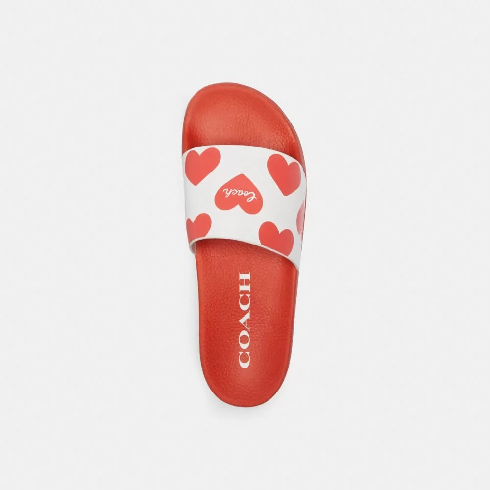 Coach Udele Sport Slide With Valentine’s Print Sandals Women Red Coach Udele Sport Slide With Valentine’s Print Sandals Women Red