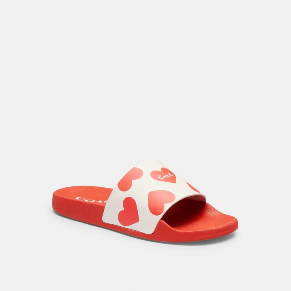 Coach Udele Sport Slide With Valentine’s Print Sandals Women Red Coach Udele Sport Slide With Valentine’s Print Sandals Women Red