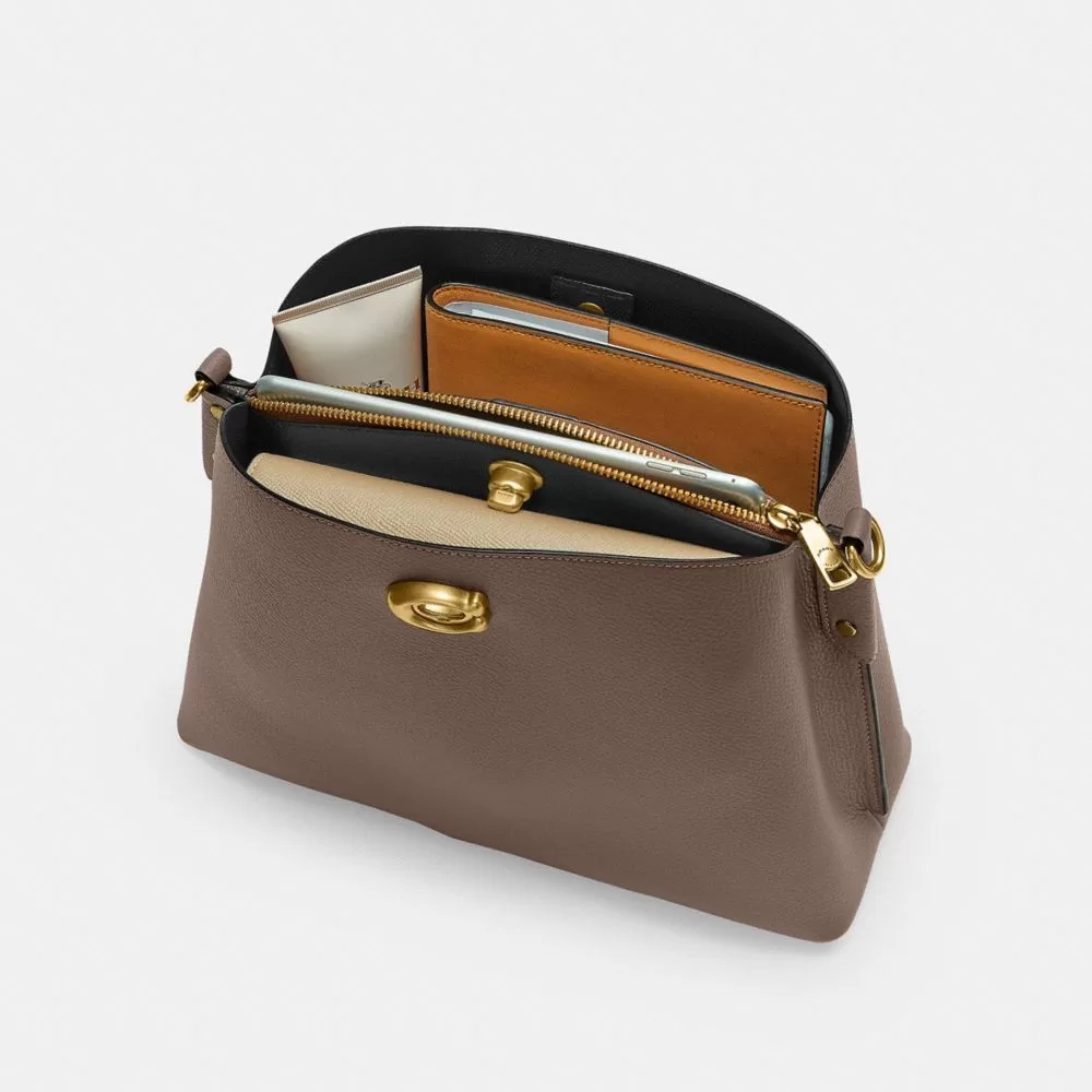 Coach Willow Shoulder Bag In Colorblock Shoulder Bag Women Dark Grey Coach Willow Shoulder Bag In Colorblock Shoulder Bag Women Dark Grey