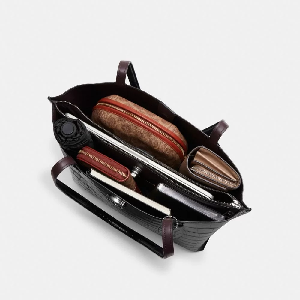 Coach Willow Tote Bag Tote Bags Women Silver Black Coach Willow Tote Bag Tote Bags Women Silver Black