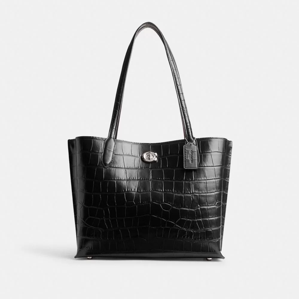 Coach Willow Tote Bag Tote Bags Women Silver Black Coach Willow Tote Bag Tote Bags Women Silver Black