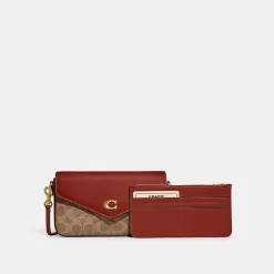 Coach Wyn Crossbody Bag In Signature Canvas Shoulder Bag Women Brown Red