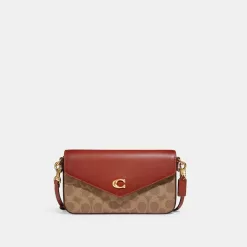Coach Wyn Crossbody Bag In Signature Canvas Shoulder Bag Women Brown Red Coach Wyn Crossbody Bag In Signature Canvas Shoulder Bag Women Brown Red