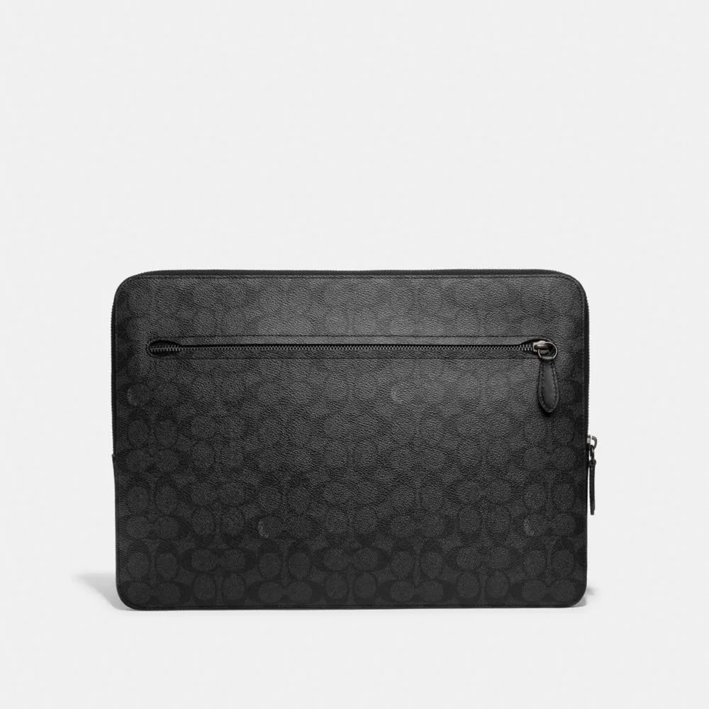 Coach Zip Around Laptop Case In Signature Canvas Travel Bag Men Gray Coach Zip Around Laptop Case In Signature Canvas Travel Bag Men Gray