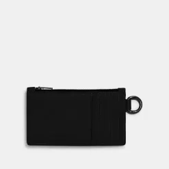 Coach Zip Card Case Card Sleeve Women Black